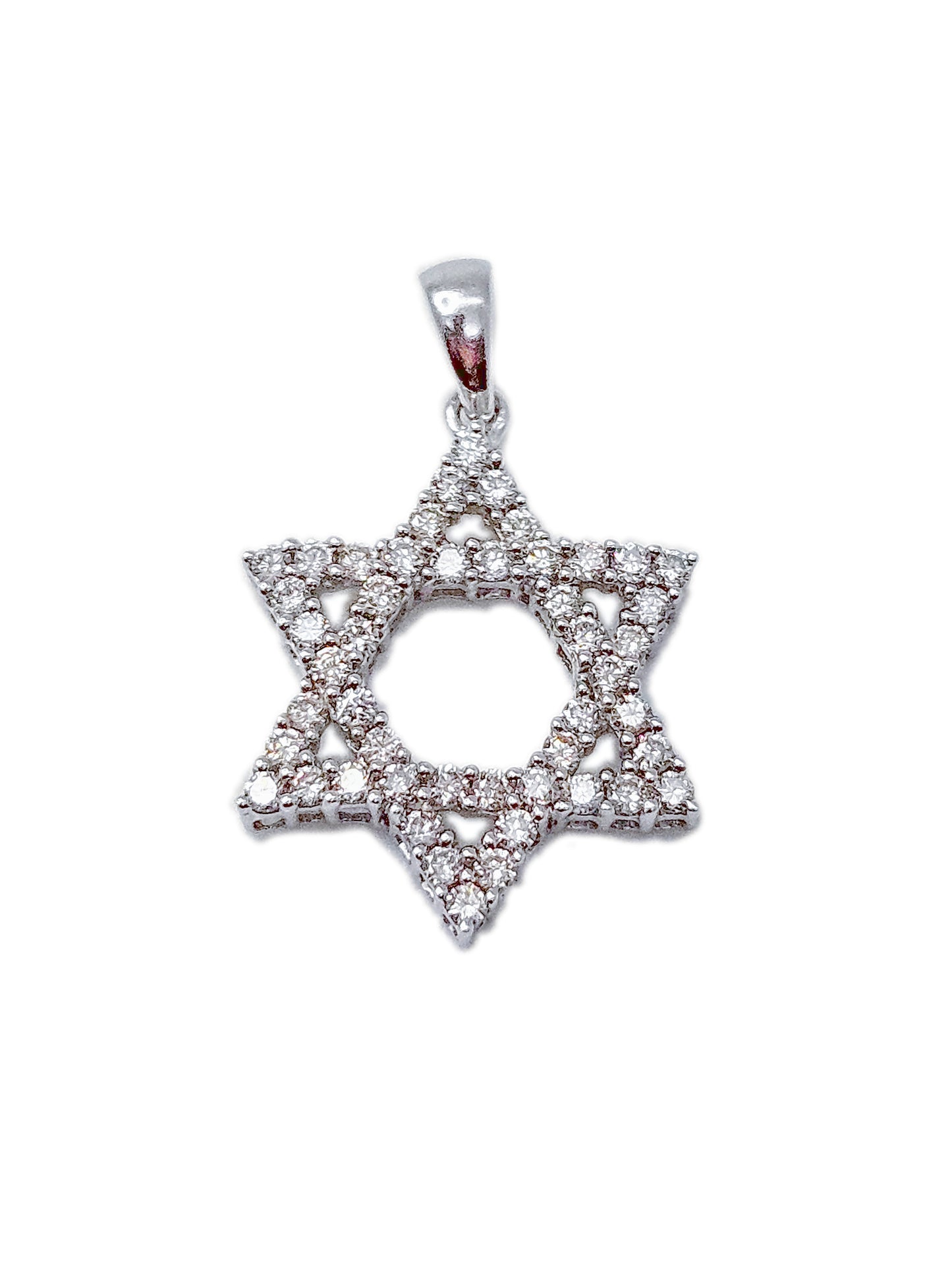 Pendentif étoile de David en or et diamant 0,95 ct