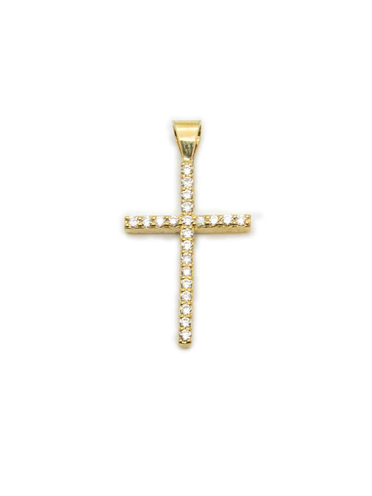 Tennis Cross Gold Pendant & 0.51ct Diamonds