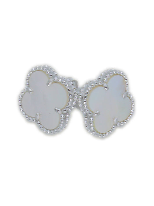 Clover Studs Earrings (Silver)