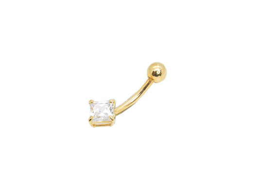 Solitaire Belly Button Gold Stud