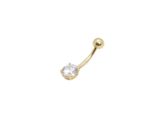 Solitaire Belly Button Gold Stud