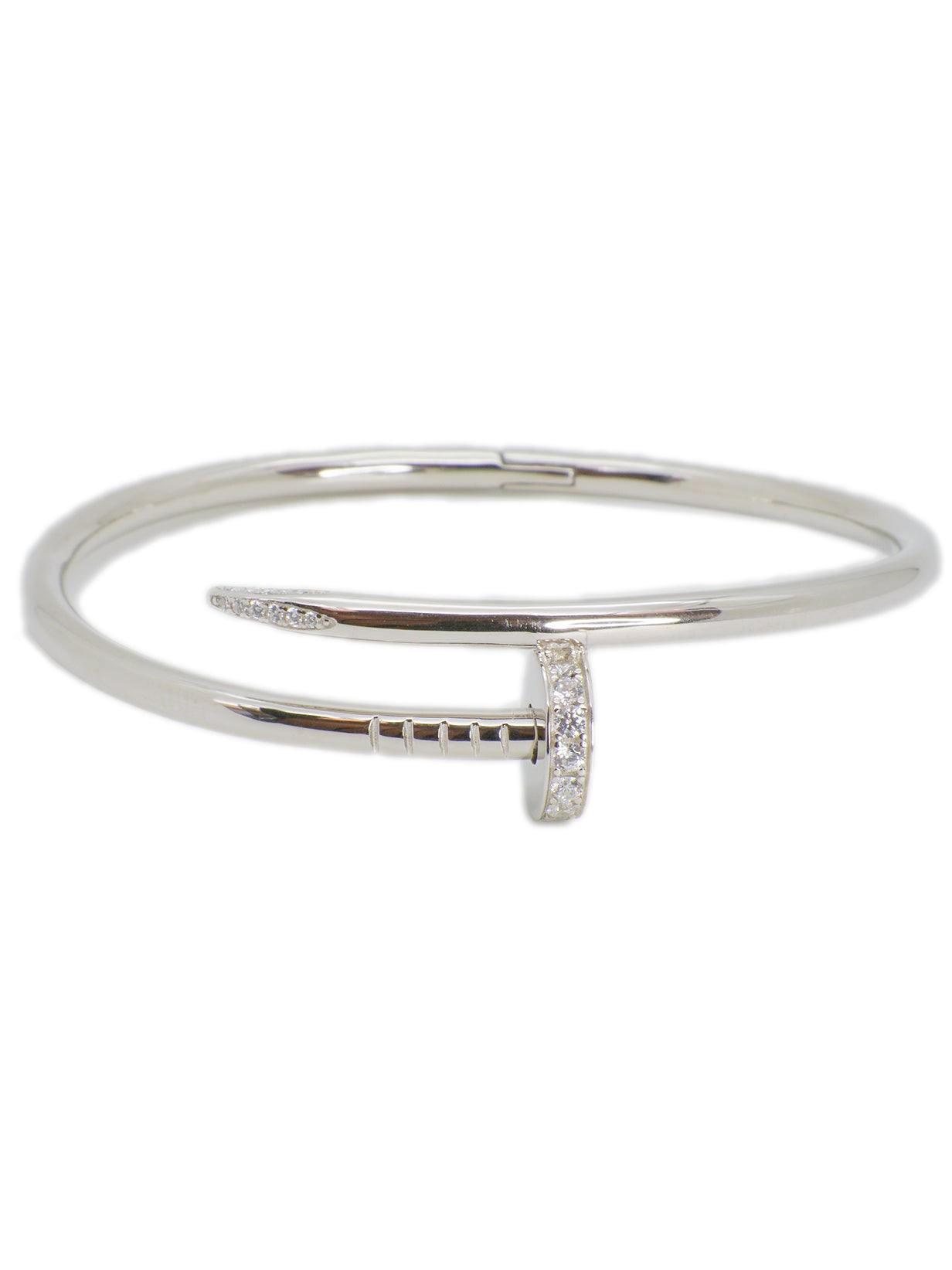 Bracelet Rigide avec motif de Clou(Argent)