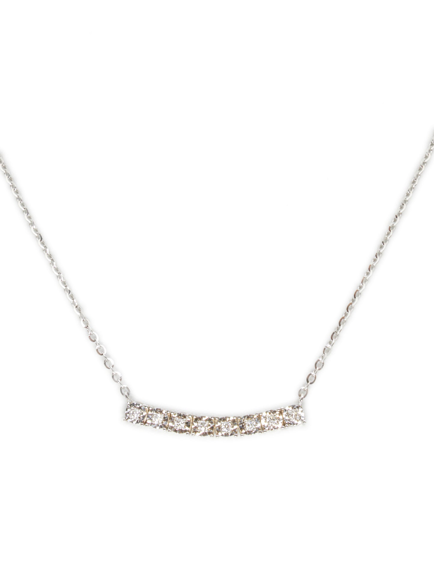 Gold Tennis Bar Necklace & 0.26ct Diamonds