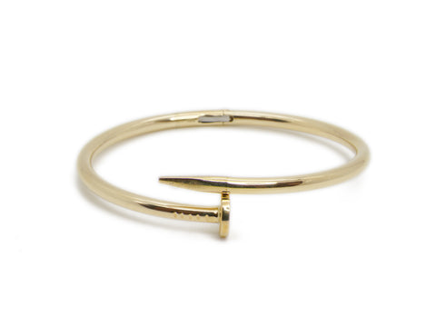 Gold Bangle with Nail Design