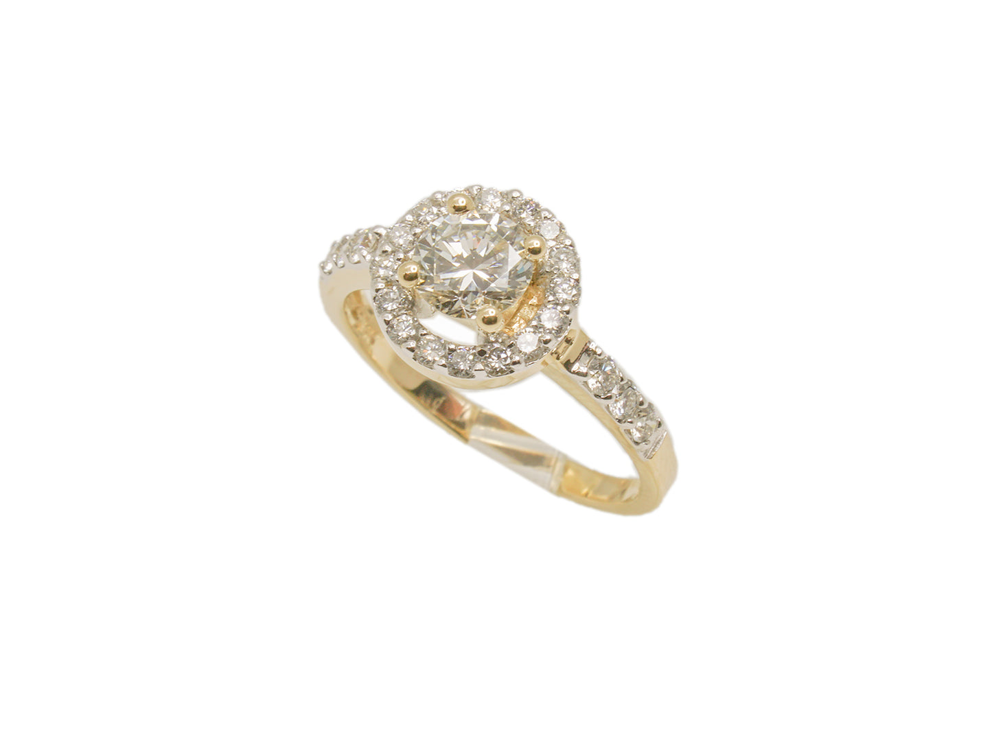 Bagues Halo en or et diamants 1,27 ct