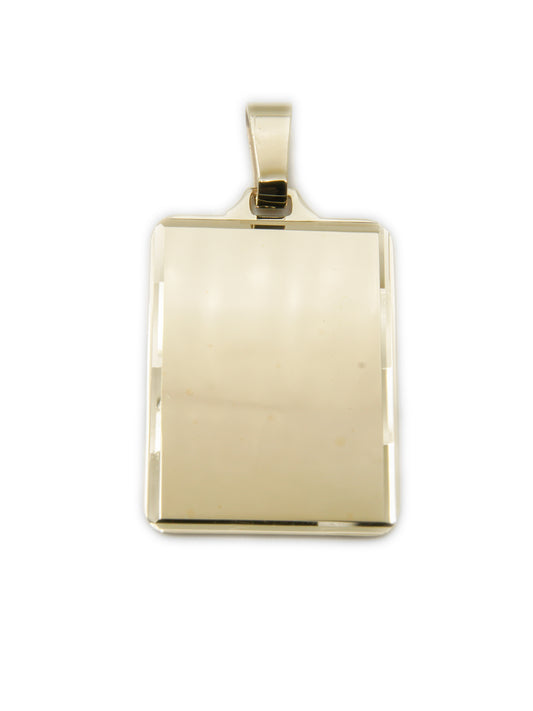 Square Tag Gold Pendant