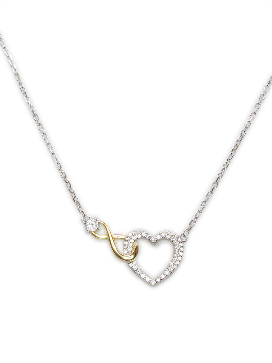 Infinity/Heart Pendant & Chain Set(Silver)