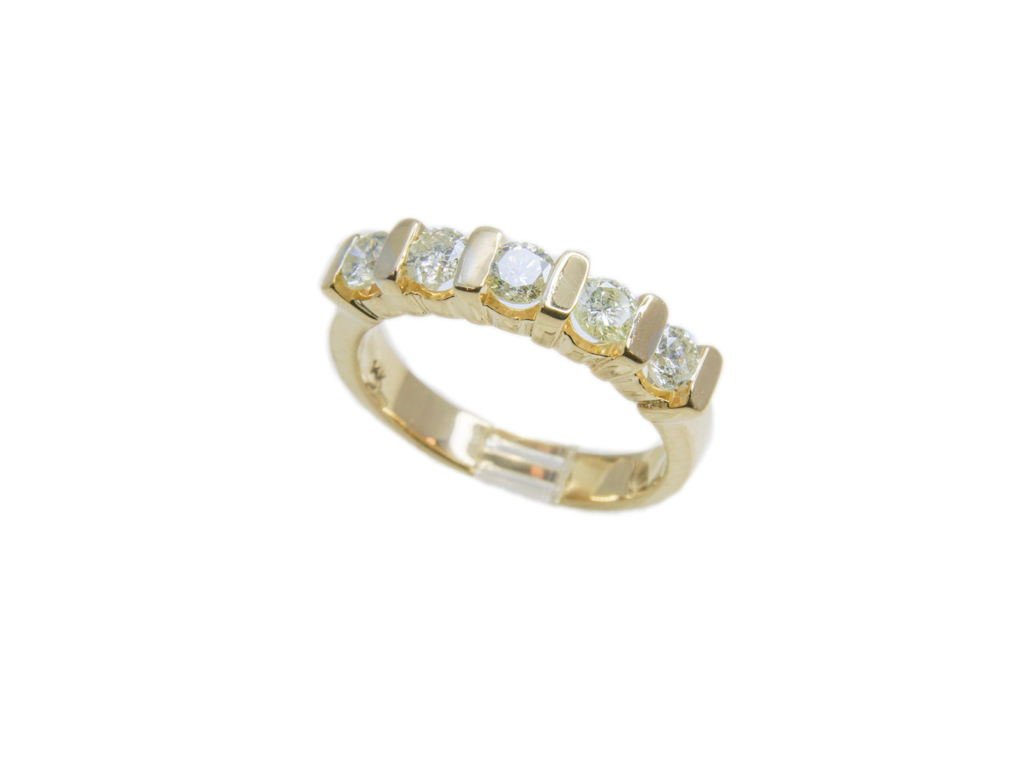 Bague en Or et 5 diamants de 1.02 ct