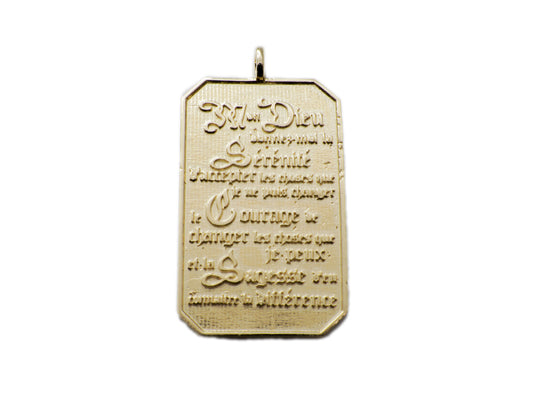 Serenity Prayer Gold Pendant