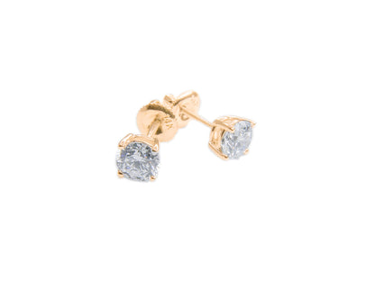 Pair of Gold Solitaire & 1.52ct Diamond Studs