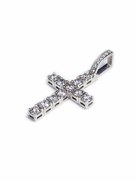 Tennis Cross Gold Pendant & 2.5ct Diamonds