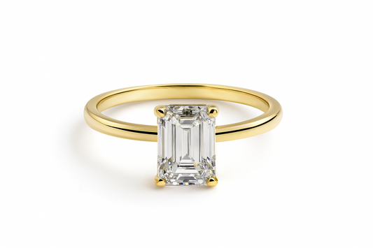 Solitaire Engagement Ring & 1.53ct Emerald Cut Diamond