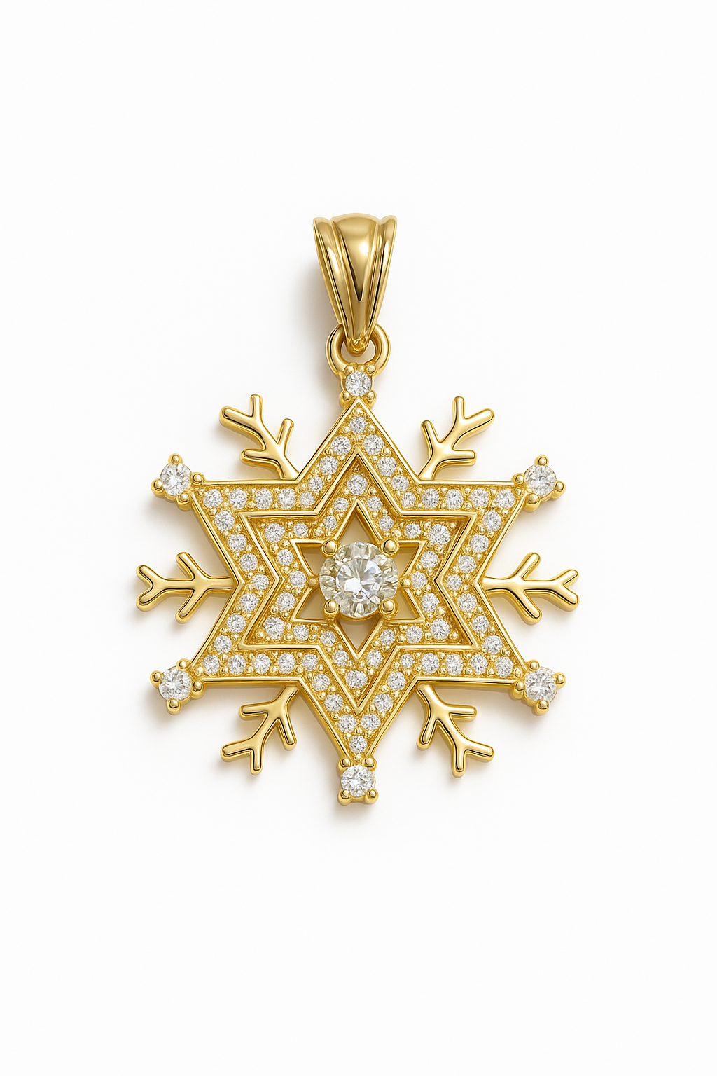 Gold Snowflake Pendant