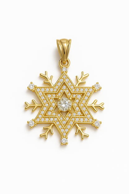 Gold Snowflake Pendant