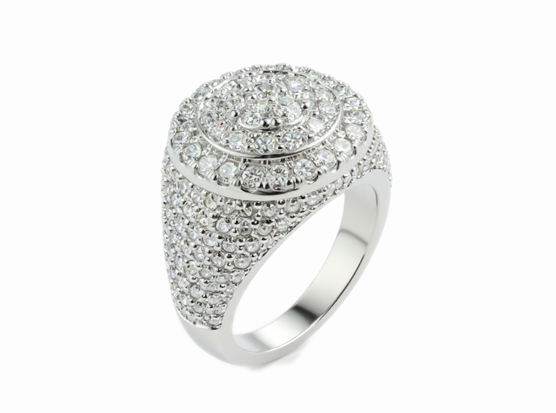 Bague Pinky Cluster en or & Diamants 2.95ct