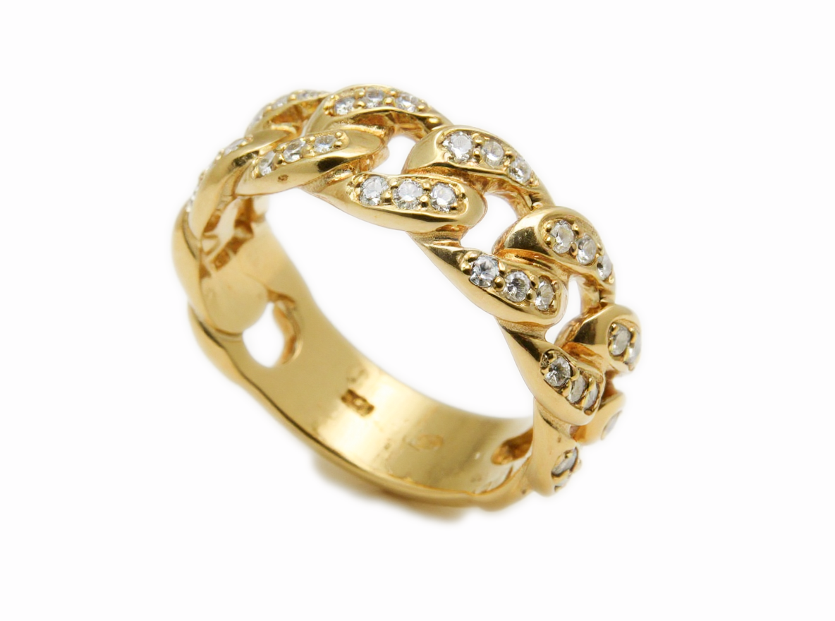 Bague Cubaine en Or & Diamants 1.02ct