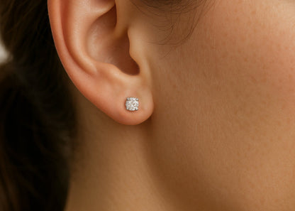 Pair of Gold Solitaire & 1.52ct Diamond Studs