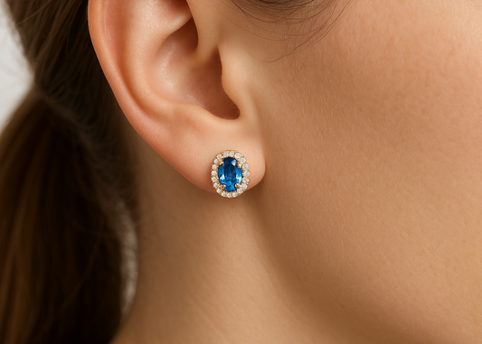 Paire de boucles d'oreilles Halo en or