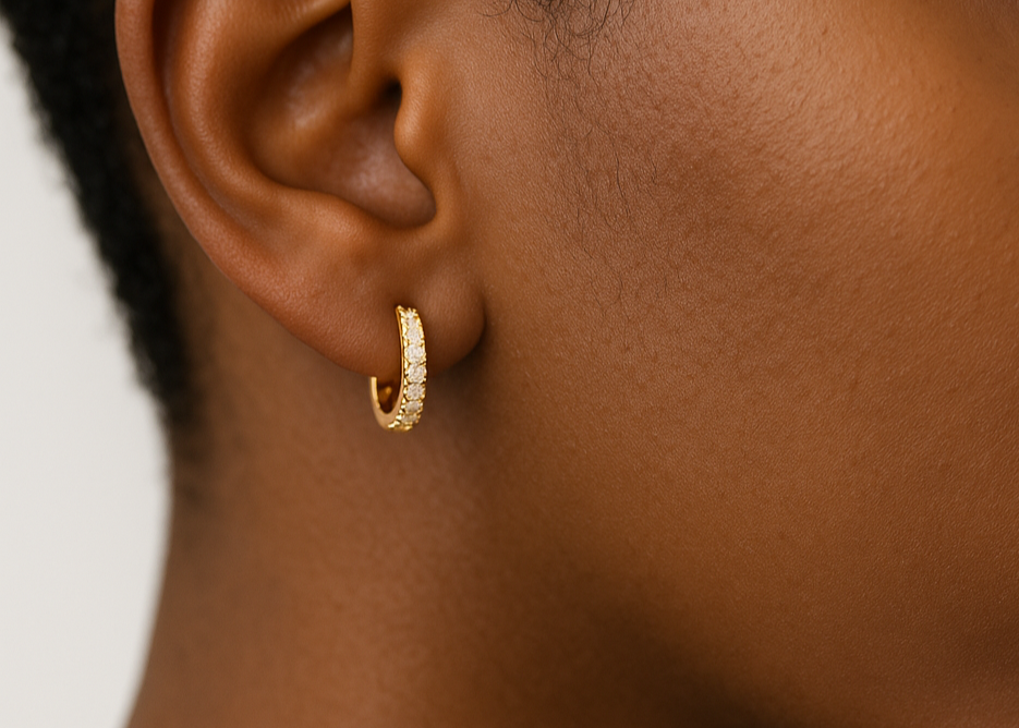 Paire de Huggies en or et diamants 0,21 ct