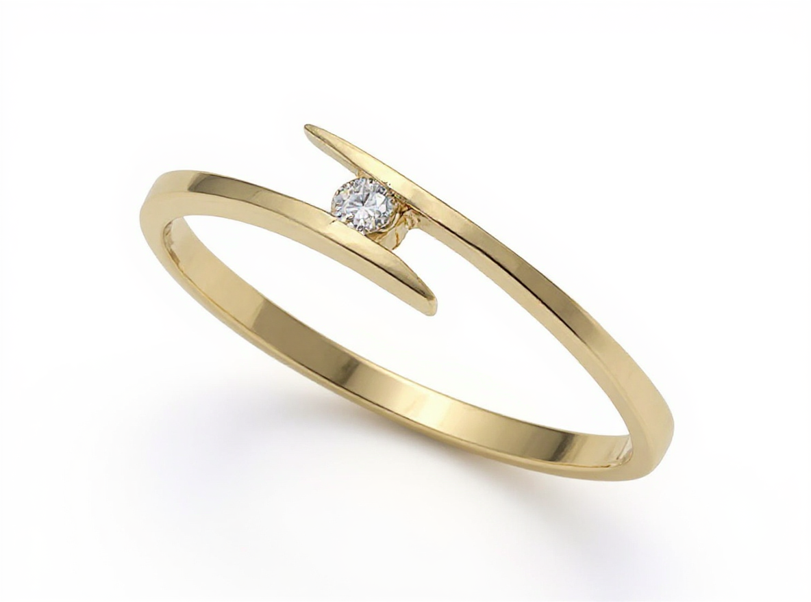 Bague solitaire en or et diamant 0,04 ct
