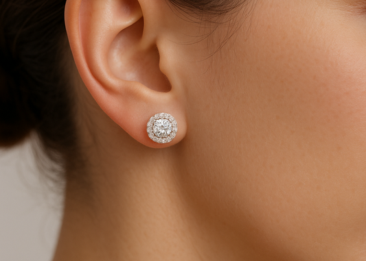 Paire de boucles d'oreille Halo en or