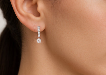 Paire de boucles d'oreille pendante en or