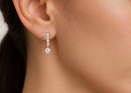 Paire de boucles d'oreille pendante en or