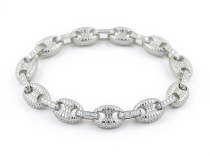 Puffy Bracelet 12mm Iced Out(Silver)