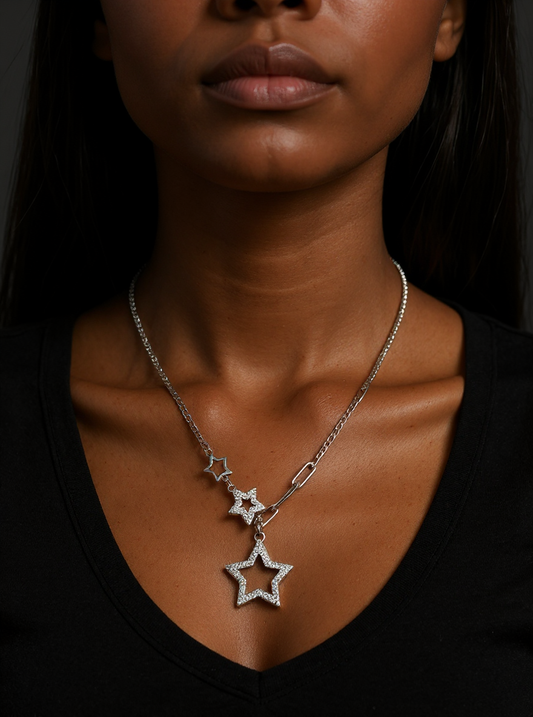 Ensemble Chaine et Pendantif Étoile (argent)