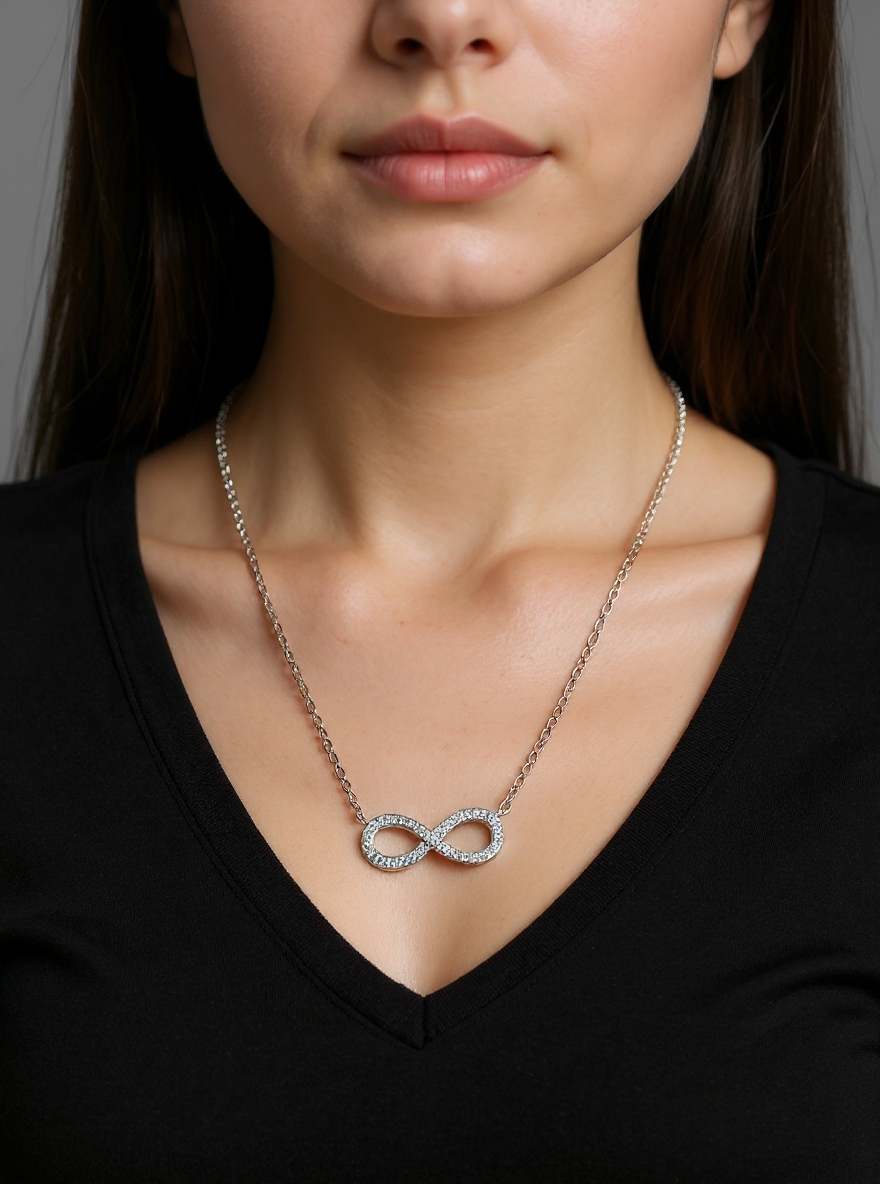 Infinity Pendant & Chain Set(Silver)