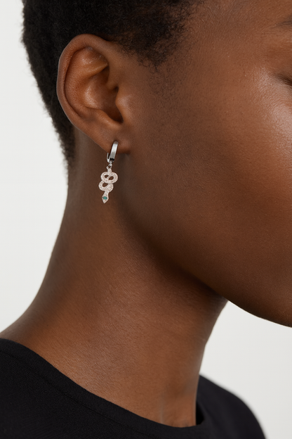 Drop Snake Earrings (Silver)