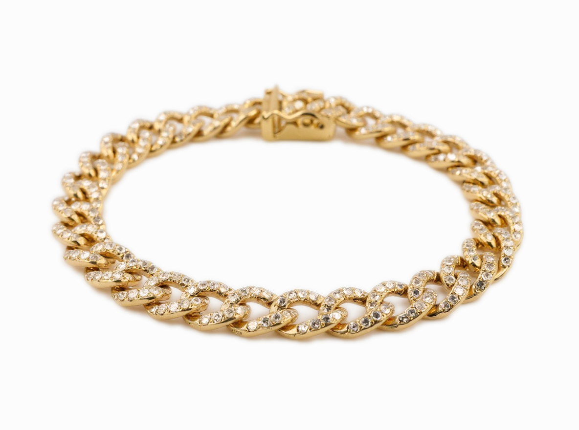 Cuban Link Bracelet 6.2mm & 3.89ct Diamonds