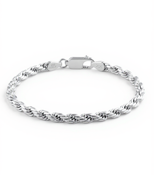 Rope Bracelet 4mm (Silver)
