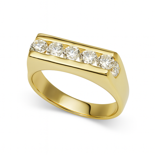 Channel Set Gold Band & 1.47ct Diamonds