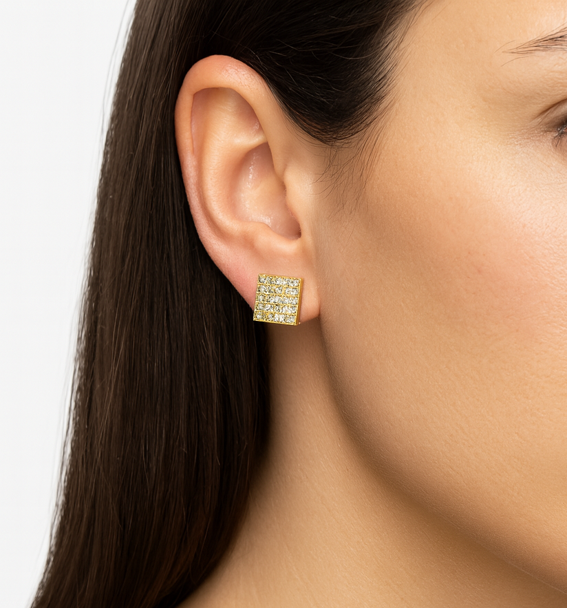 Pair of Square Gold Studs