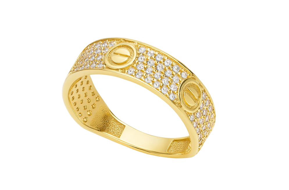 Eternity Gold Band with Screw Design