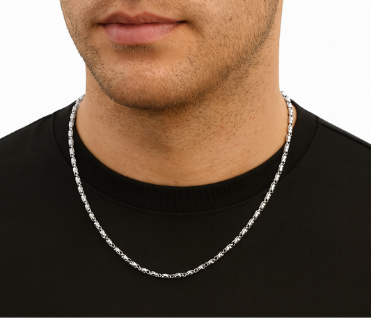 Barrel Chain 3mm (925 Silver)