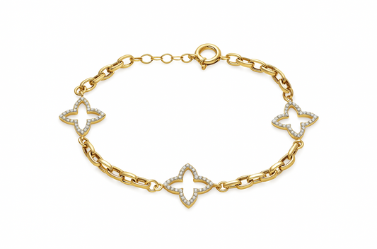 Fancy Flowers Gold Bracelet