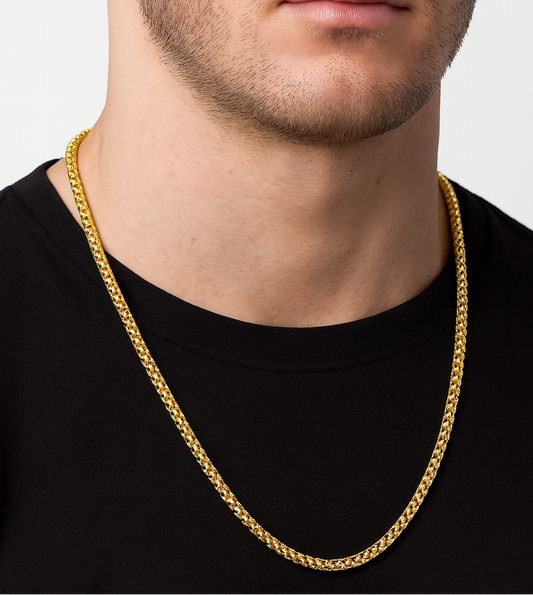 Solid Diamond Cut Round Franco Chain 4.7MM