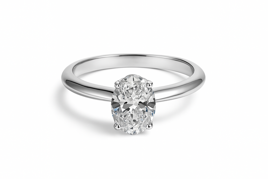 Oval Solitaire Gold Ring