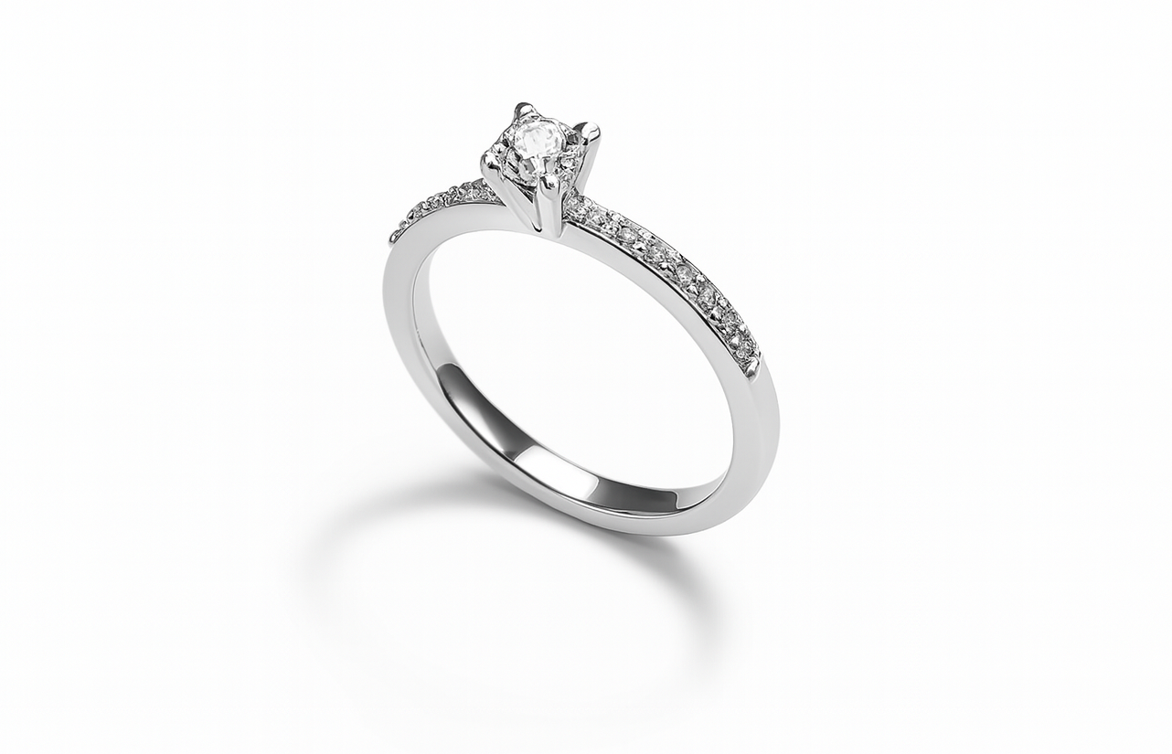 Illusion Set Gold Ring & 0.26ct Diamonds