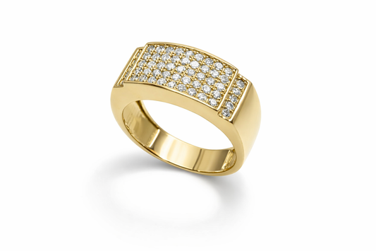 Bague rectangulaire en or et 1.10ct de diamants