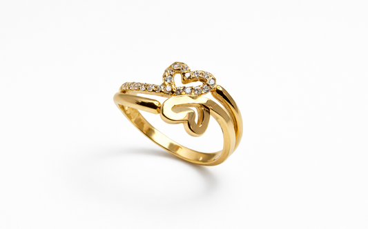 Hearts Gold Ring