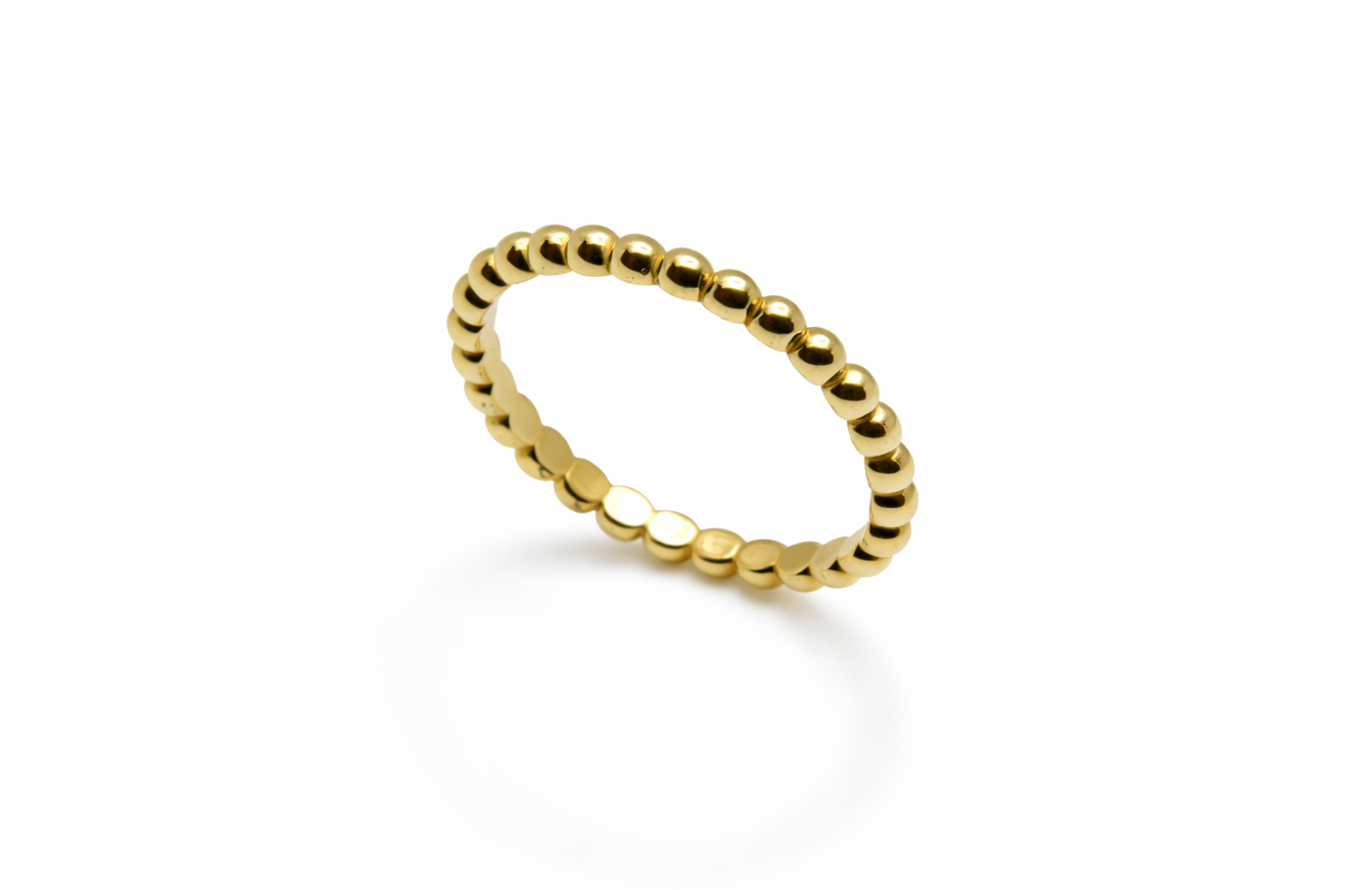 Beaded Gold Ring