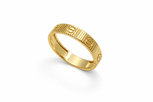 Alliance en Or avec motif à vis