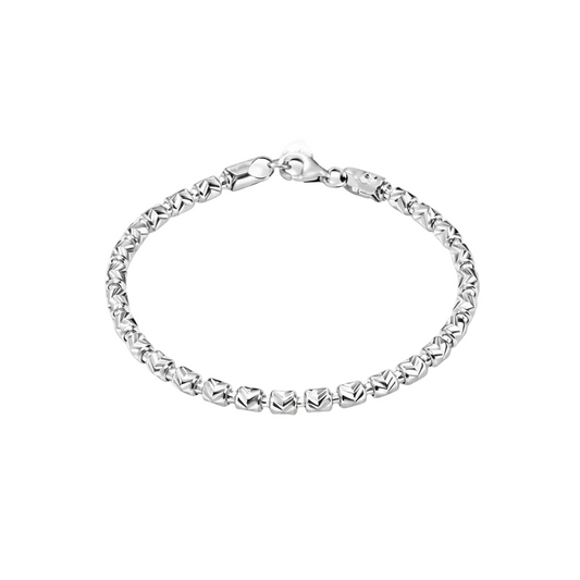 Bracelet Barrel en Or 3mm (blanc)
