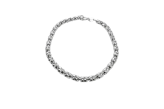 Barrel Gold Bracelet 4mm (White)