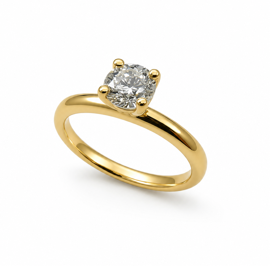 Solitaire Gold Ring & 0.50ct Diamond