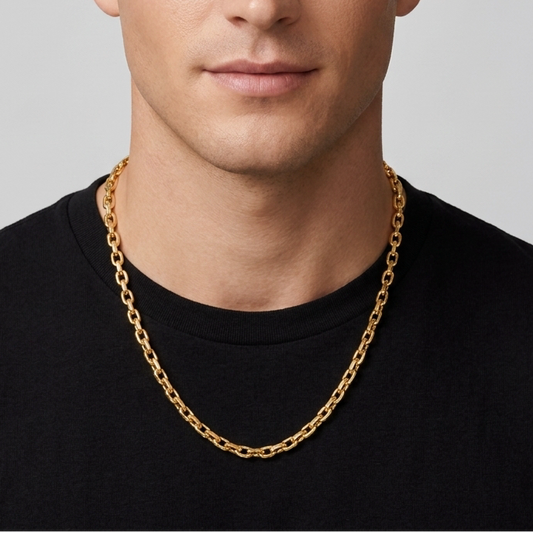 Solid Cable Link Gold Chain 4mm