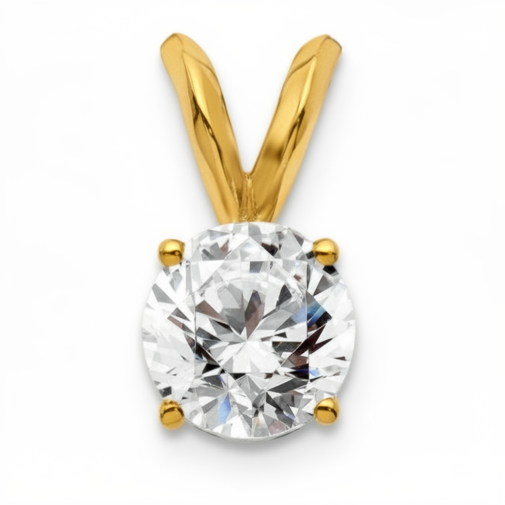14K Gold Solitaire Pendant & 0.50ct Diamond